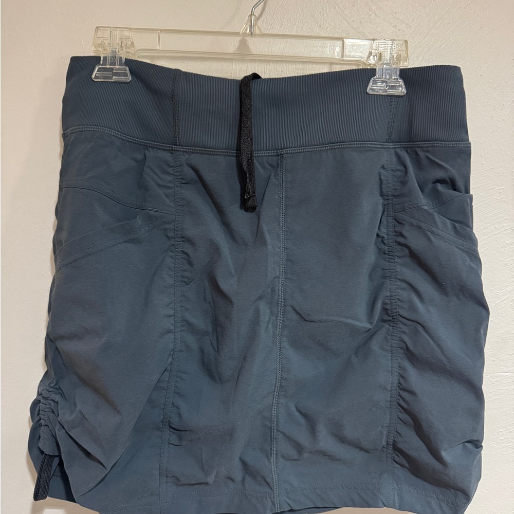 PrAna Drawstring Active Skort in Slate Blue